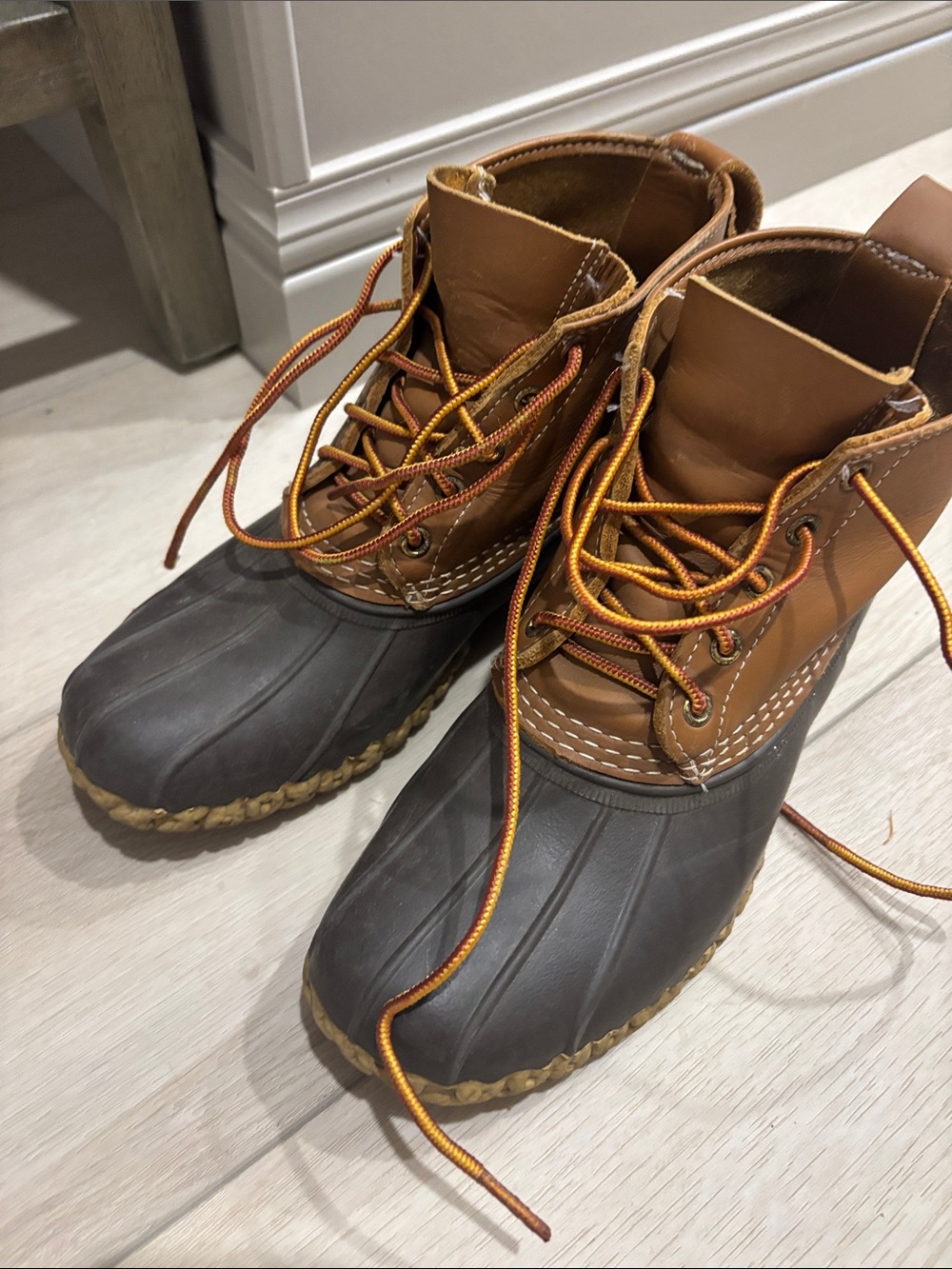Classic LL BEAN Brown and Dark Brown Waterproof Duck Boots